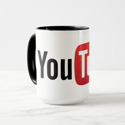 YouTube Logo Style Personalized Coffee Mug Tasse (Vorderseite Links)