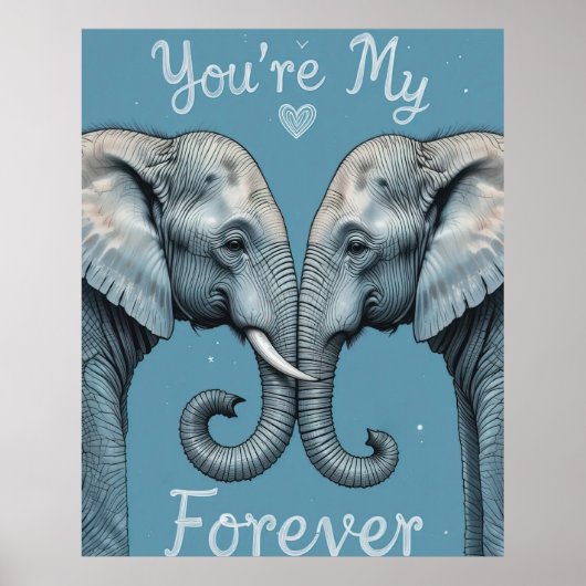 Youtube My Forever Romantic Elephant Liebe Art Poster (Vorne)