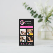 YouTube Pink Influencer Vlogger Creator QR Code Visitenkarte (Stehend Vorderseite)