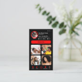 YouTube Red Influencer Vlogger Creator QR Code Visitenkarte (Stehend Vorderseite)