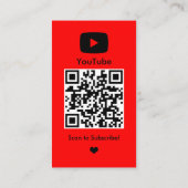 YouTube Red Influencer Vlogger Creator QR Code Visitenkarte (Rückseite)