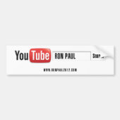 YouTube Ron Paul Autoaufkleber (Vorne)