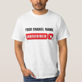 YouTube Subcribe man T - Shirt. T-Shirt (Vorderseite)