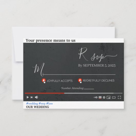 Youtube Themed personalisiert 3,5" x 5" Antwortkar RSVP Karte (Vorderseite)