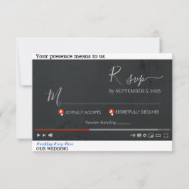 Youtube Themed personalisiert 3,5" x 5" Antwortkar RSVP Karte