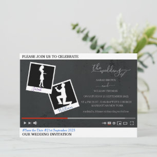 YouTube-Themen-personalisierte Hochzeits-Einladung Einladung