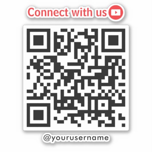Youtube Verbindung mit QR Code Weiß Aufkleber (Vorderseite)