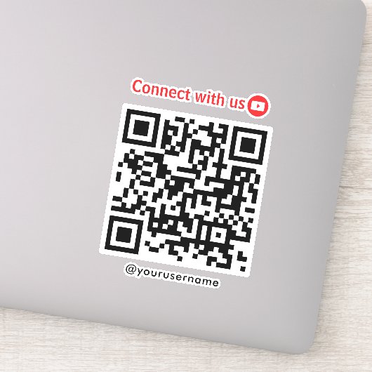 Youtube Verbindung mit QR Code Weiß Aufkleber (Detail)