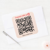 Youtube Verbindung mit USB QR Code Soft Peach Quadratischer Aufkleber (Umschlag)
