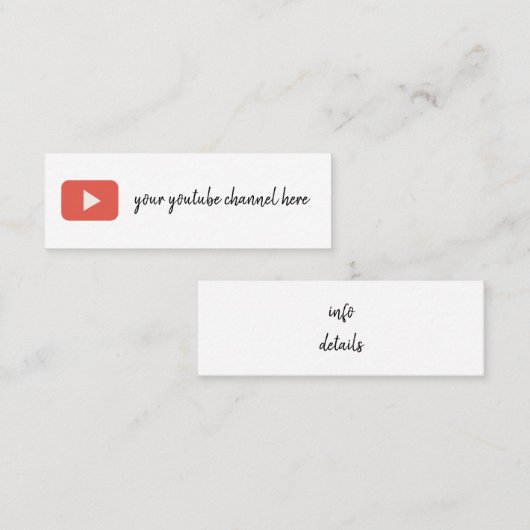Youtube Visitenkarte (Vorne/Hinten)
