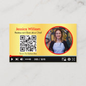Youtube Vlogger Channel mit QR Code Golden Visitenkarte (Rückseite)