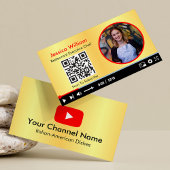 Youtube Vlogger Channel mit QR Code Golden Visitenkarte