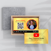 Youtube Vlogger Channel mit QR Code Golden Visitenkarte