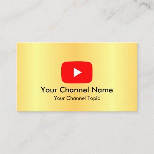 Youtube Vlogger Golden and Simple QR Code Visitenkarte (Vorderseite)