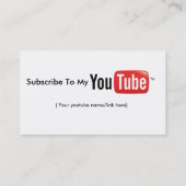 Youtubedoppelseitige StandardVisitenkarte Telefonnummerkarte (Rückseite)