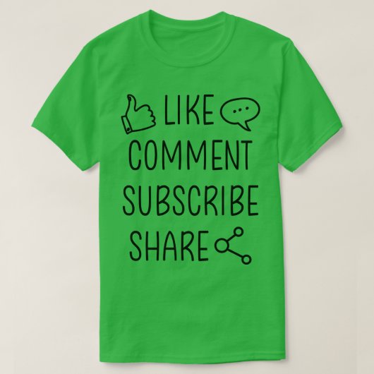 Youtuber Blogger Wie Kommentar abonnieren Aktie T-Shirt (Design vorne)