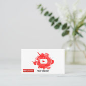 Youtuber Business Card Visitenkarte (Stehend Vorderseite)