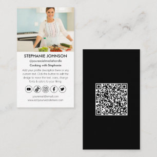 Youtuber Tiktok Cooking Channel Social Media Icons Visitenkarte