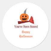 You've been Booed happy Halloween pumpink broom sc Runder Aufkleber (Vorderseite)