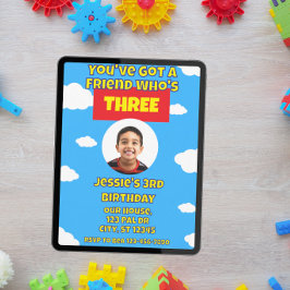 You've Got a Friend Who's 3, picture 3rd Birthday Einladung