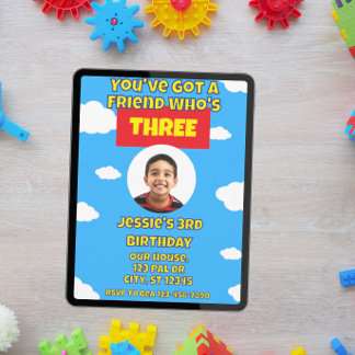 You've Got a Friend Who's 3, picture 3rd Birthday Einladung