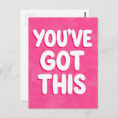 You've got this words on pink postkarte (Vorne/Hinten)
