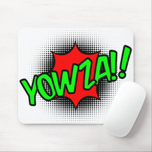YOWZA! Pop Art Mouse Pad - Neon Green Comic Burst Mousepad