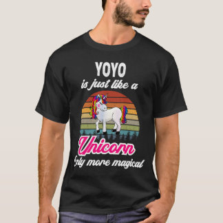 Yoyo Retro Einhorn Vintage Sonnenuntergang T-Shirt