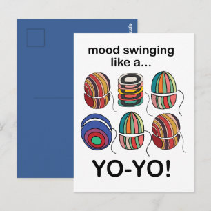 Yoyo-Stimmungsschwankungen wie ein Yo-Yo Lustig Postkarte