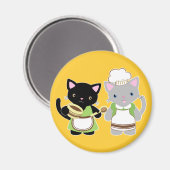 Yoyo und Suki Neko backen Kätzchen Magnet (Vorderseite/Rückseite)
