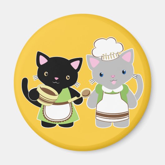 Yoyo und Suki Neko backen Kätzchen Magnet (Vorne)