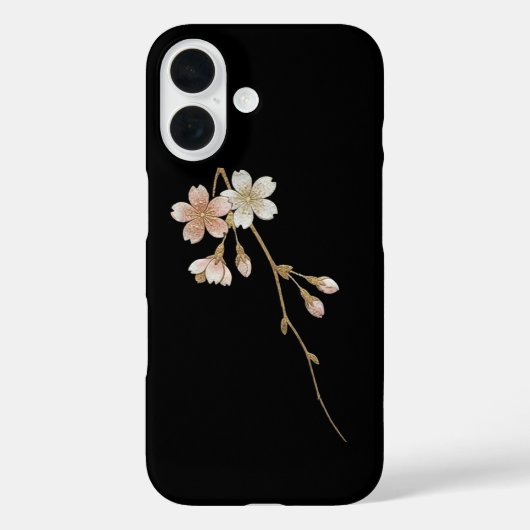 Yozakura Elegance: Golden Sakura & Midnight Black Case-Mate iPhone Hülle (Rückseite)