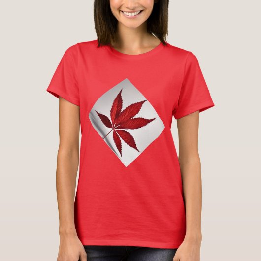 yper Realistisches Crimson Leaf Art T-Shirt." T-Shirt (Vorderseite)