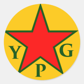 ypg-over-Om Runder Aufkleber