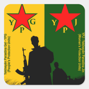 ypg-ypj 2 quadratischer aufkleber