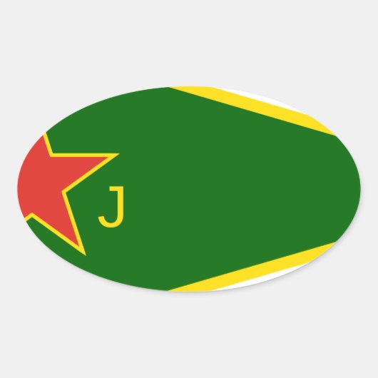 YPJ-Flag Ovaler Aufkleber (Vorderseite)