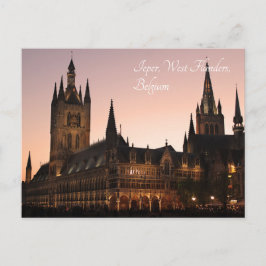 Ypres Cloth Hall, Belgien by Night Postkarte