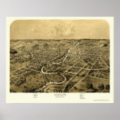 Ypsilanti, MI Panoramic Map - 1868 Poster (Vorne)
