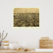 Ypsilanti, MI Panoramic Map - 1868 Poster (Küche)