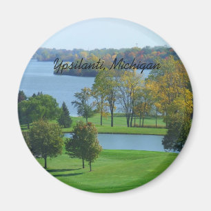 Ypsilanti Michigan Golfplatz auf See-Bäumen Magnet