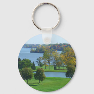 Ypsilanti Michigan Golfplatz auf See-Bäumen Schlüsselanhänger
