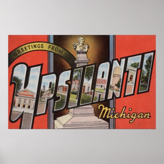 Ypsilanti, Michigan - Große Buchstabenszenen Poster (Vorne)