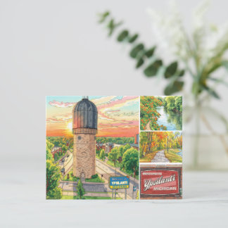 Ypsilanti, Michigan handgezeichnete Vektor Kunst Postkarte