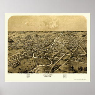 Ypsilanti, panoramische Karte MI - 1868 Poster