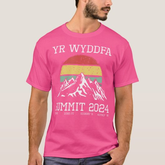 Yr Wyddfa Snowdon Summit 2024 Sun Cymru Wa T-Shirt (Vorderseite)