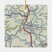 Yreka CA Vintag Map Keramikornament (Rückseite)