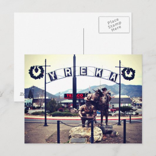 Yreka Miner Statue Postkarte (Vorne/Hinten)