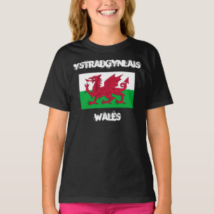 Ystradgynlais, Wales mit walisischer Flagge T-Shirt