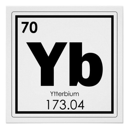 Ytterbium-Symbol für chemische Elemente Poster (Vorderseite)