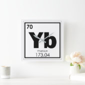 Ytterbium-Symbol für chemische Elemente Quadratische Wanduhr (Zuhause)